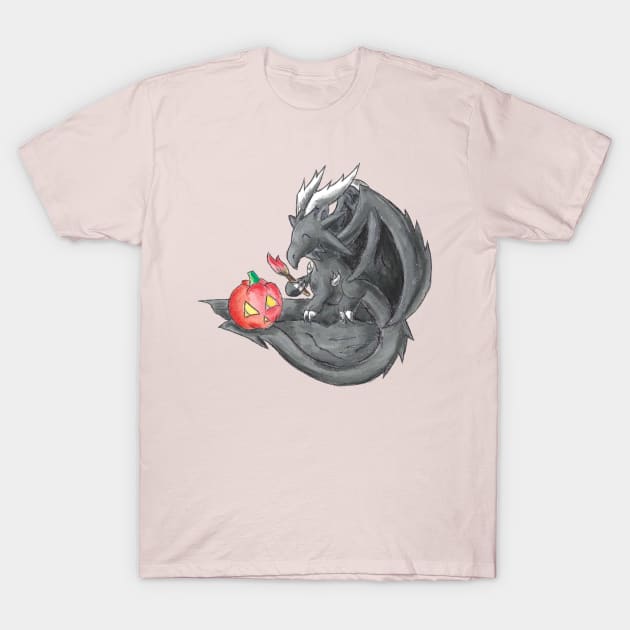 Pink Pumpkin Gargoyle T-Shirt by KristenOKeefeArt